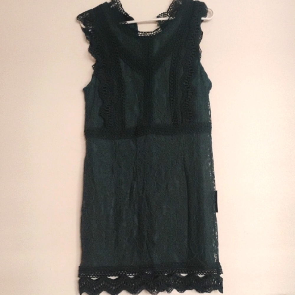 Lulu's Dark Green Lace Dress Size Xl
